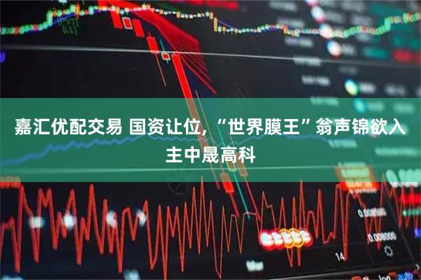 嘉汇优配交易 国资让位, “世界膜王”翁声锦欲入主中晟高科
